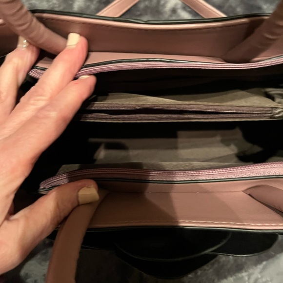 Mauve Floral Satchel Handbag - Picture 3 of 6